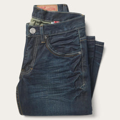 Men Boot Cut | Stetson 1312 Fit Jeans With A Pieced Back Pocket Blue