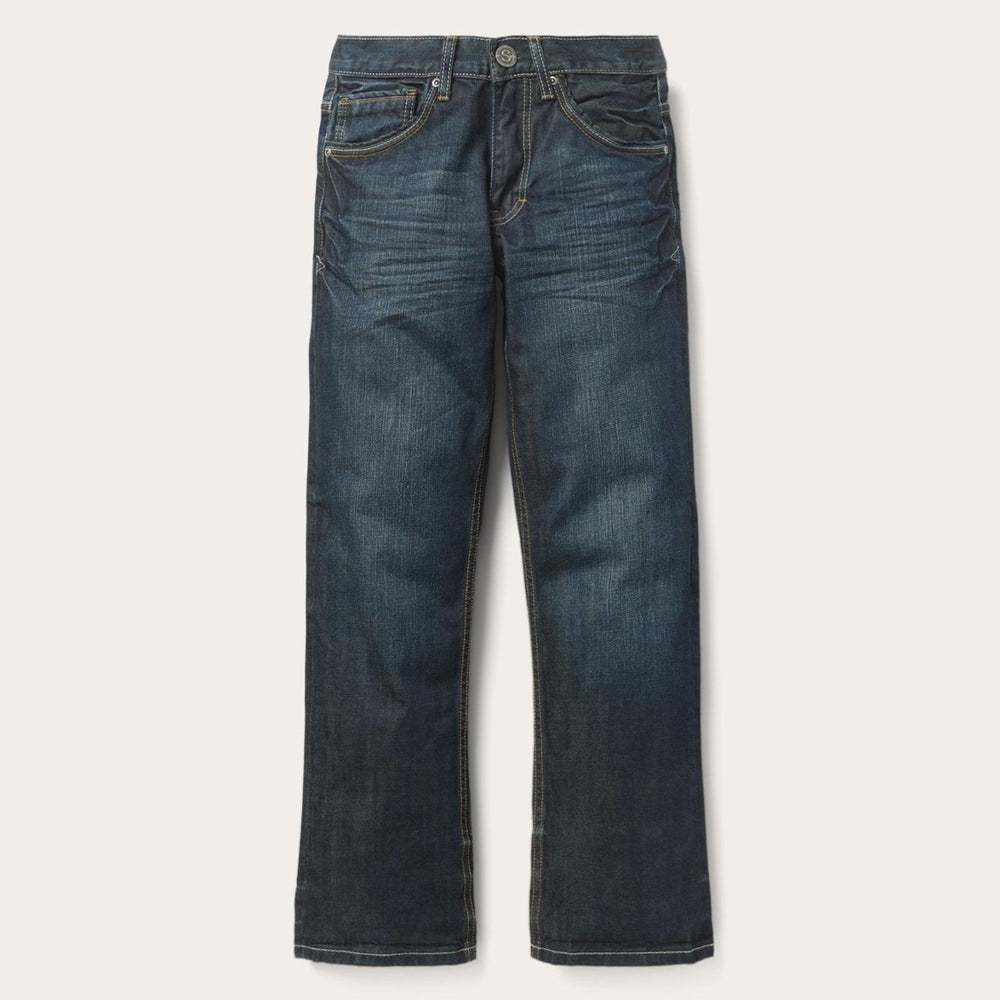 Men Boot Cut | Stetson 1312 Fit Jeans With A Pieced Back Pocket Blue