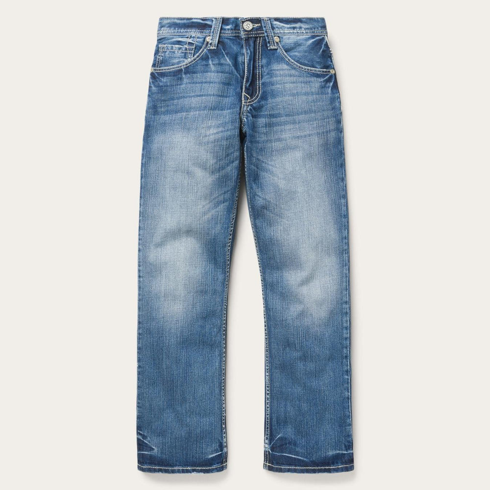 Men Boot Cut | Stetson 1312 Fit Light Wash Jeans Blue