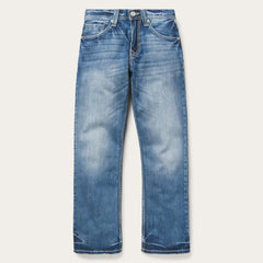Men Boot Cut | Stetson 1312 Fit Light Wash Jeans Blue