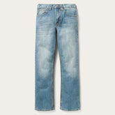 Men Boot Cut | Stetson 1520 Fit Light Wash Jeans With Tacking Blue