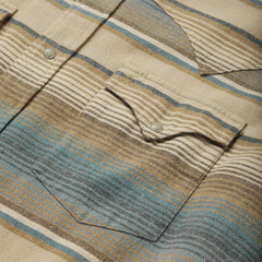 Men Classic Cut | Stetson Blue Stripe Flannel Western Shirt Blue