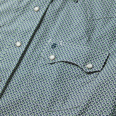 Men Classic Cut | Stetson Circle Diamond Print Short Sleeve Western Shirt Green