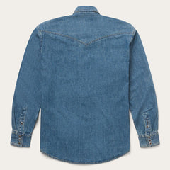 Men Classic Cut | Stetson Classic Denim Shirt Blue