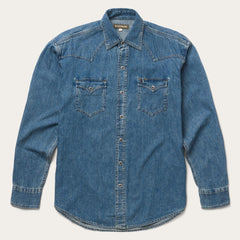 Men Classic Cut | Stetson Classic Denim Shirt Blue
