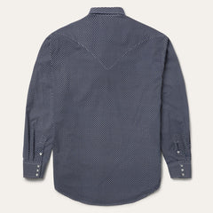 Men Classic Cut | Stetson Diamond Geo Western Shirt Blue