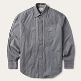 Men Classic Cut | Stetson Horseshoe Stripe Print Shirt Grey