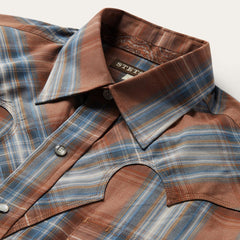 Men Classic Cut | Stetson Rustic Plaid Western Shirt Brown