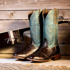 Men Exotics | Stetson Big Horn Tobacco Alligator Cowboy Boot Brown