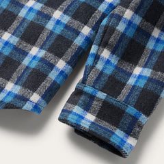 Men Flannel Shirts | Stetson Blue Plaid Quilted Shirt Jacket Blue