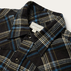Men Flannel Shirts | Stetson Brown Plaid Flannel Western Shirt Brown