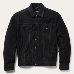 Men Jackets | Stetson Leather Jean Jacket Black