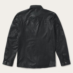 Men Jackets | Stetson Leather Western Shirt Jacket Black
