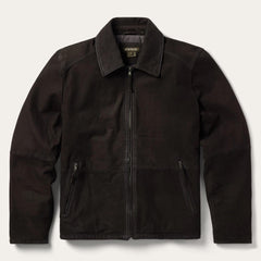 Men Jackets | Stetson Zip Front Suede Leather Jacket Brown