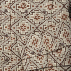 Men Modern Cut | Stetson Brown Aztec Poplin Western Shirt Brown