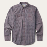 Men Modern Cut | Stetson Chevron Grid Shirt Brown