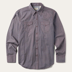 Men Modern Cut | Stetson Chevron Grid Shirt Brown