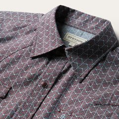 Men Modern Cut | Stetson Chevron Grid Shirt Brown