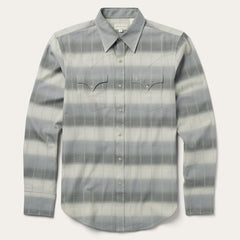 Men Modern Cut | Stetson Serape Dobby Twill Western Shirt Brown