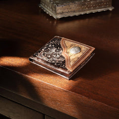Men Wallets | Stetson Hair-On-Hide Concho Bi-Fold Wallet Vintage Brown