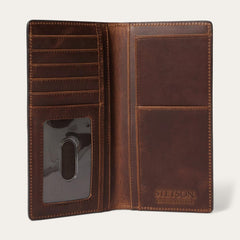 Men Wallets | Stetson Hair-On-Hide Concho Checkbook Vintage Brown
