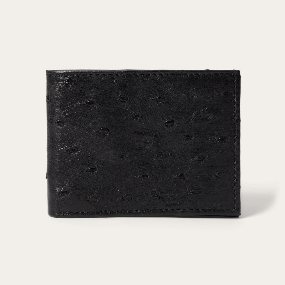 Men Wallets | Stetson Ostrich Bi-Fold Wallet Black Cowboy Classic
