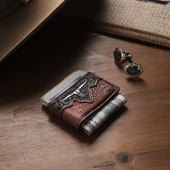 Men Wallets | Stetson Steer Head Money Clip Brown