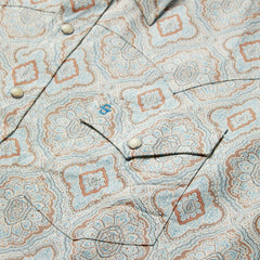 Men Western Shirts | Stetson Aqua Paisley Print Western Shirt Green