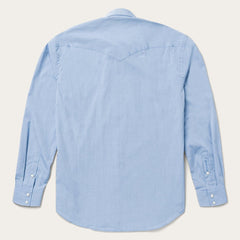 Men Western Shirts | Stetson Blue End On End Solid Shirt Blue