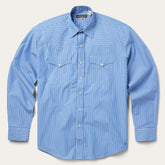 Men Western Shirts | Stetson Blue Western Stripe Shirt Blue