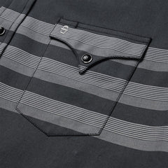 Men Western Shirts | Stetson Border Stripe Twill Western Shirt Black