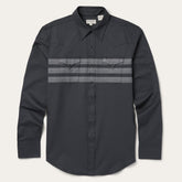 Men Western Shirts | Stetson Border Stripe Twill Western Shirt Black