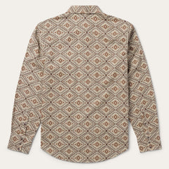 Men Western Shirts | Stetson Brown Aztec Poplin Western Shirt Brown
