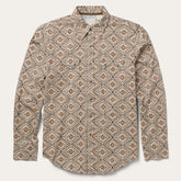 Men Western Shirts | Stetson Brown Aztec Poplin Western Shirt Brown