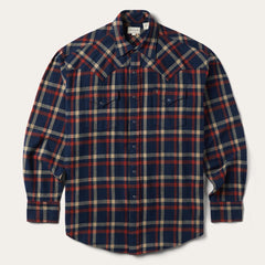 Men Western Shirts | Stetson Brushed Twill Plaid Shirt Blue