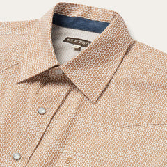 Men Western Shirts | Stetson Diamond Print Western Shirt Orange