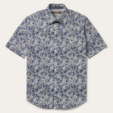 Men Western Shirts | Stetson Greenspring Paisley Short Sleeve Western Shirt Blue