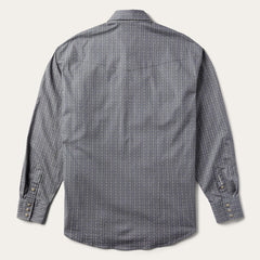 Men Western Shirts | Stetson Horseshoe Stripe Print Shirt Grey
