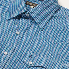 Men Western Shirts | Stetson Micro Print Western Shirt Blue