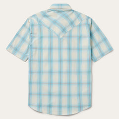 Men Western Shirts | Stetson Ombre Plaid Short Sleeve Western Shirt Blue