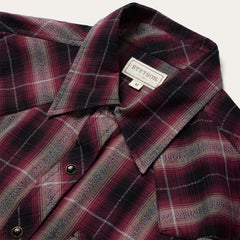 Men Western Shirts | Stetson Red Marl Plaid Western Shirt Red