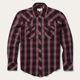 Men Western Shirts | Stetson Red Marl Plaid Western Shirt Red