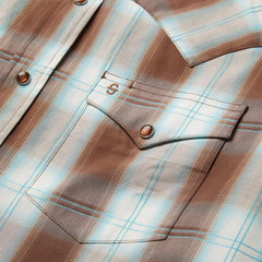 Men Western Shirts | Stetson Sand Ombre Plaid Western Shirt Brown