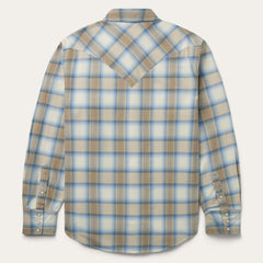 Men Western Shirts | Stetson Sand Plaid Dobby Western Shirt Brown