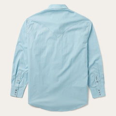 Men Western Shirts | Stetson Silver Diamond Neat Print Western Shirt Blue