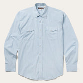Men Western Shirts | Stetson Two Stripe Check Western Shirt Blue