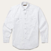 Men Western Shirts | Stetson White Pinpoint Oxford Western Shirt White