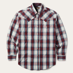Men Western Shirts | Stetson Wine Plaid Shirt Wine