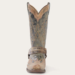 Men Western | Stetson Sundance Kid Washed Crater Black Cowboy Boot Black
