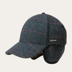 Men/Women Caps & Truckers | Stetson Baseball Cap Wool Blue Herringbone